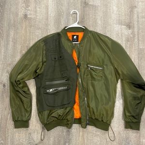 Boohooman ‘Burnaboy’ Bomber  jacket with removable detail size XL